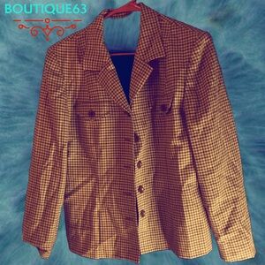 PENDLETON Women's Wool Plaid Jacket - Camel/Tan/Brown - Size 8 -